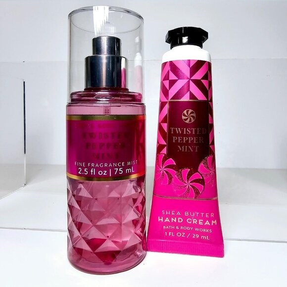 TWISTED PEPPERMINT Bath Body Works Travel Sz Set Fragrance Mist Hand Cream NEW - Picture 1 of 6